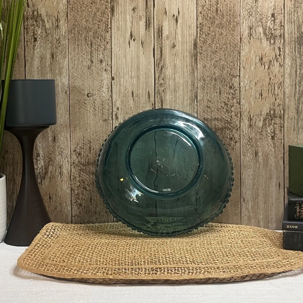 Pottery Barn Teal Pressed Acyrlic Serving Bowl
